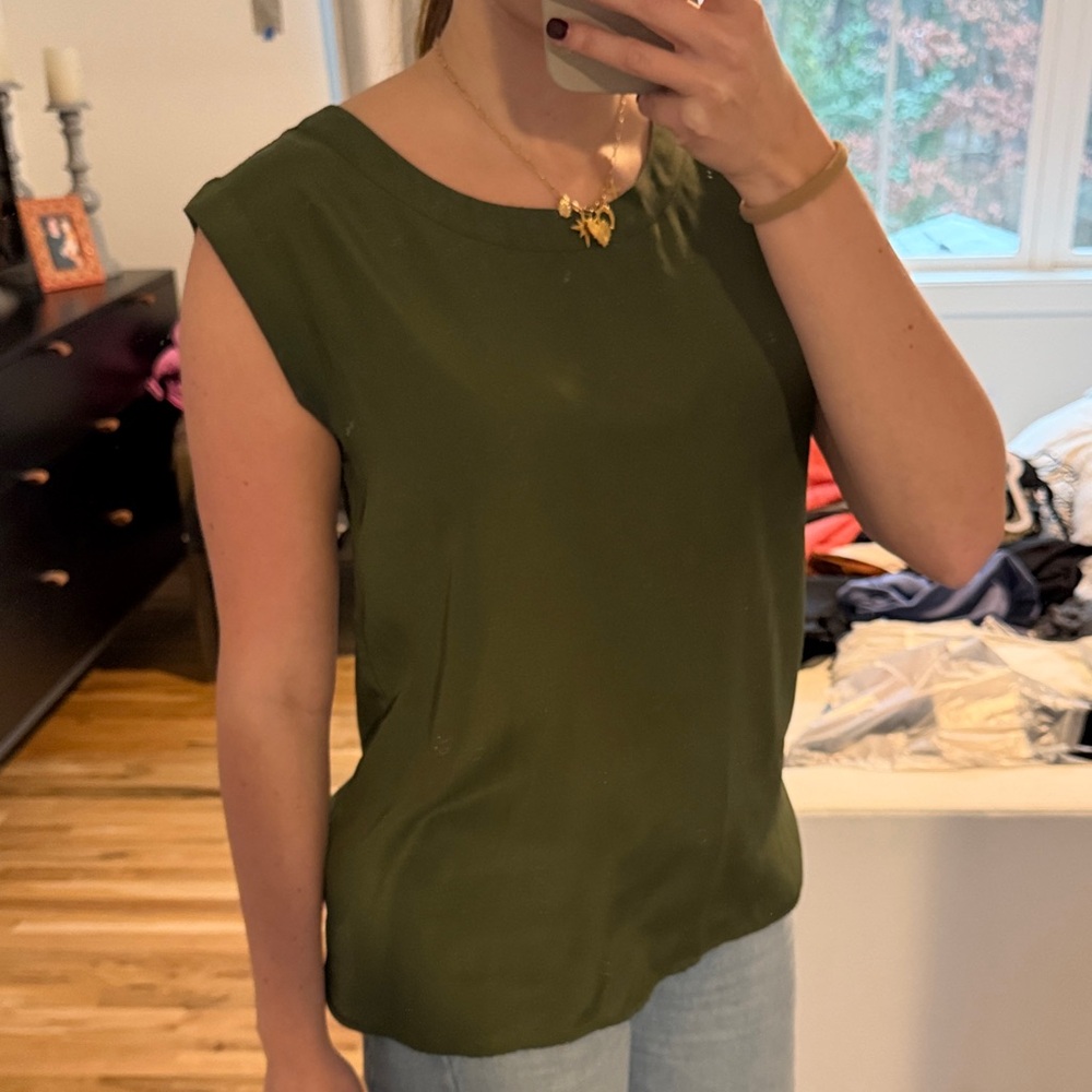 J Crew Olive Green Sleeveless Top